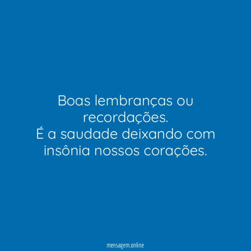 Boas lembranças ou recordações