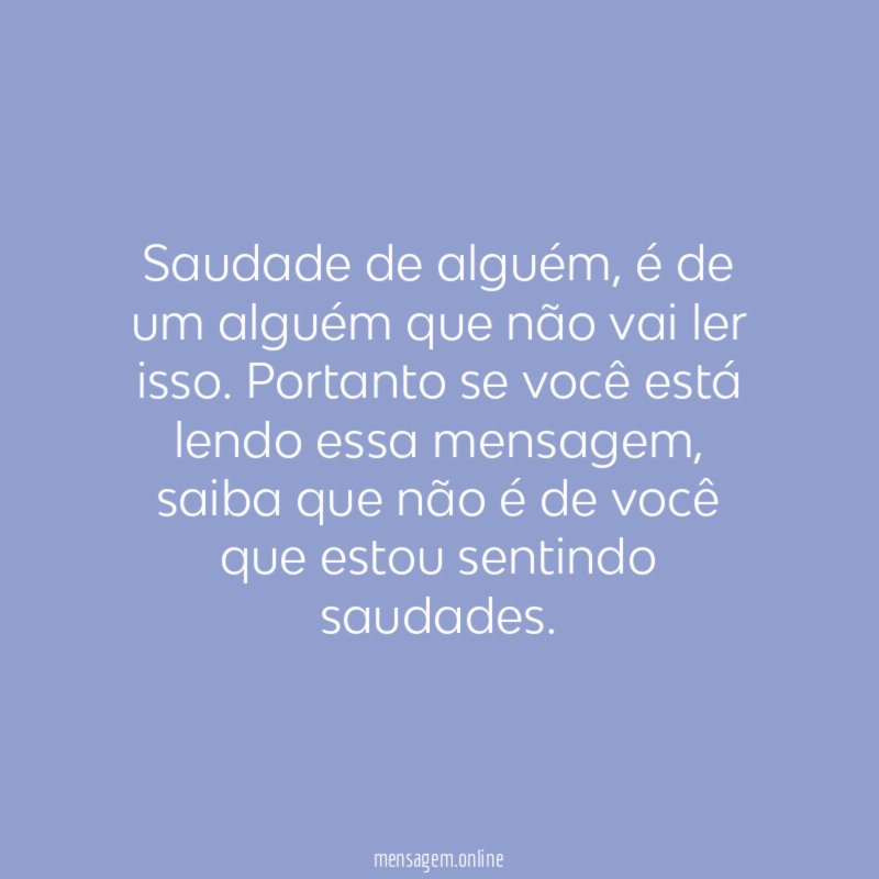 Saudade de alguém