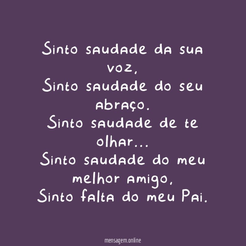 Sinto saudade da sua voz