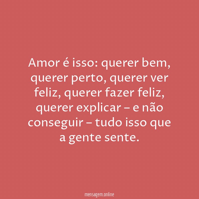 Amor é isso