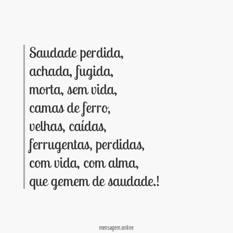 Saudade perdida