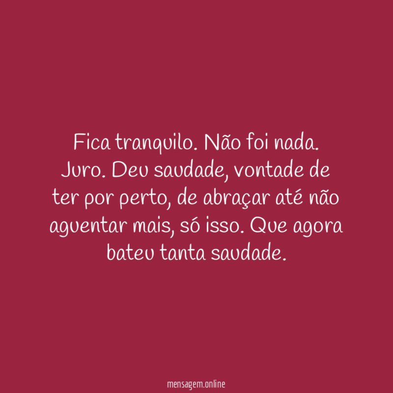 Fica tranquilo