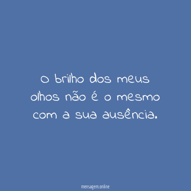O brilho dos meus olhos não é