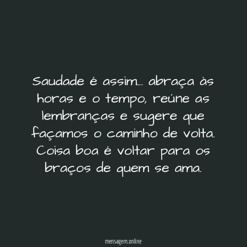 Saudade é assim