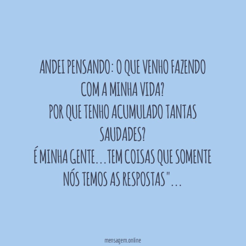 Andei pensando