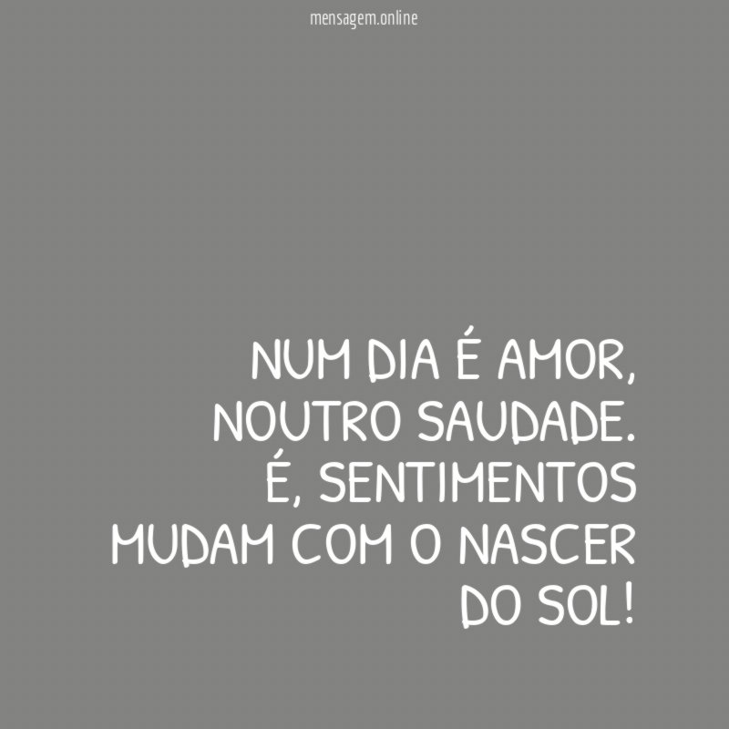 Num dia é amor