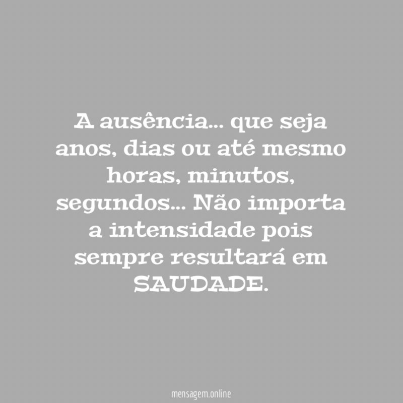 A ausência