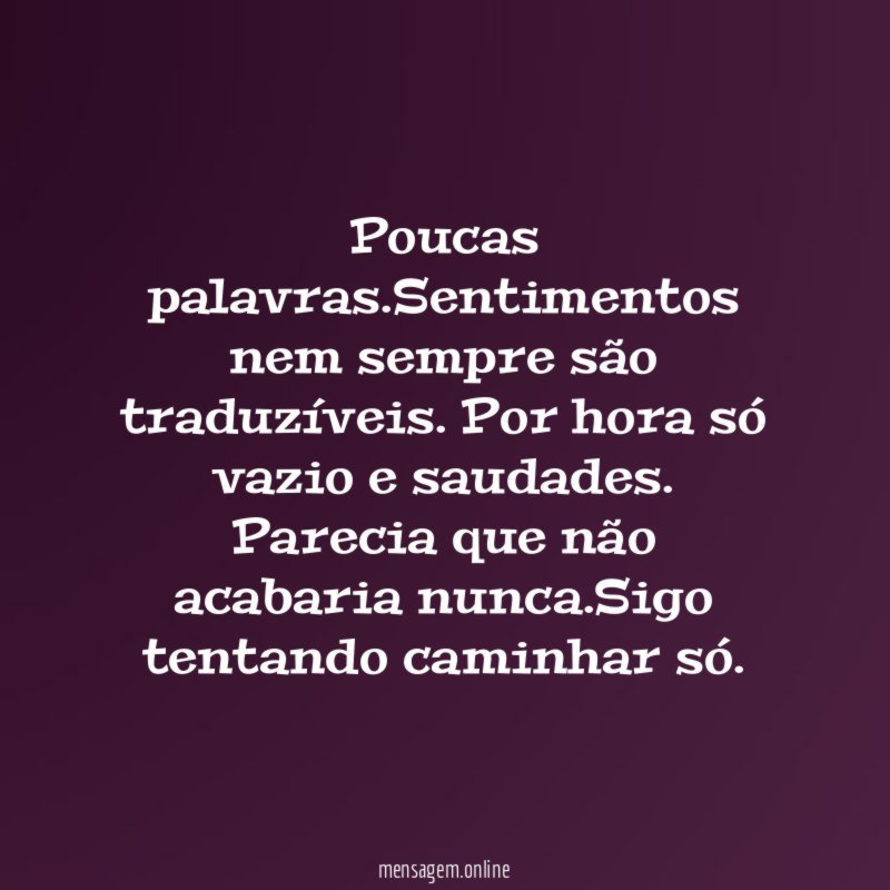 Poucas palavras