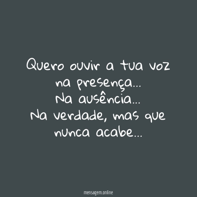 Quero ouvir a tua voz na presença