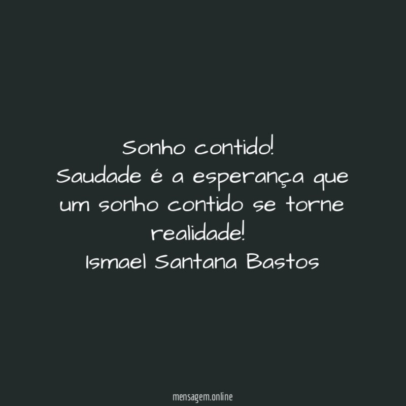 Sonho contido!