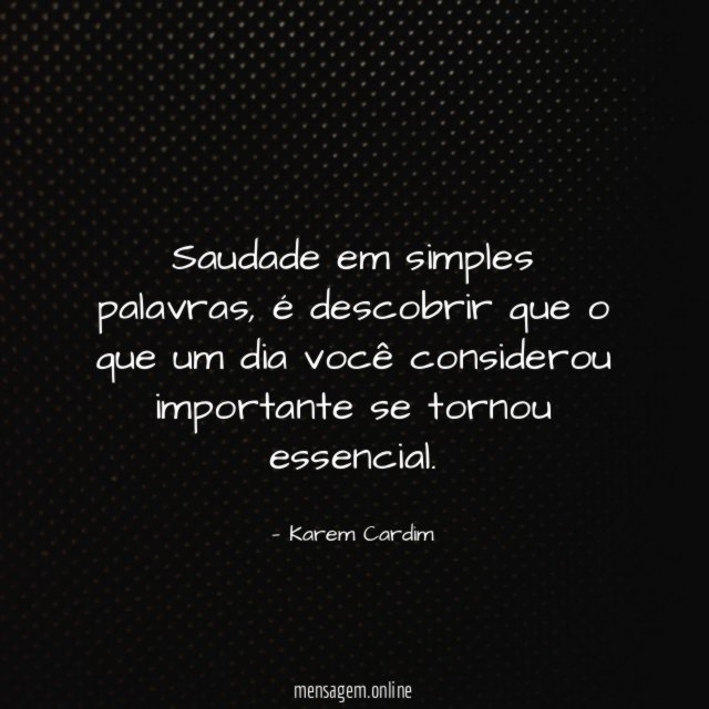 Saudade em simples palavras