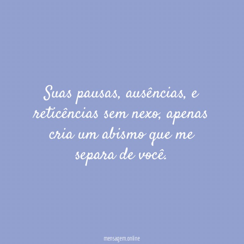 Suas pausas