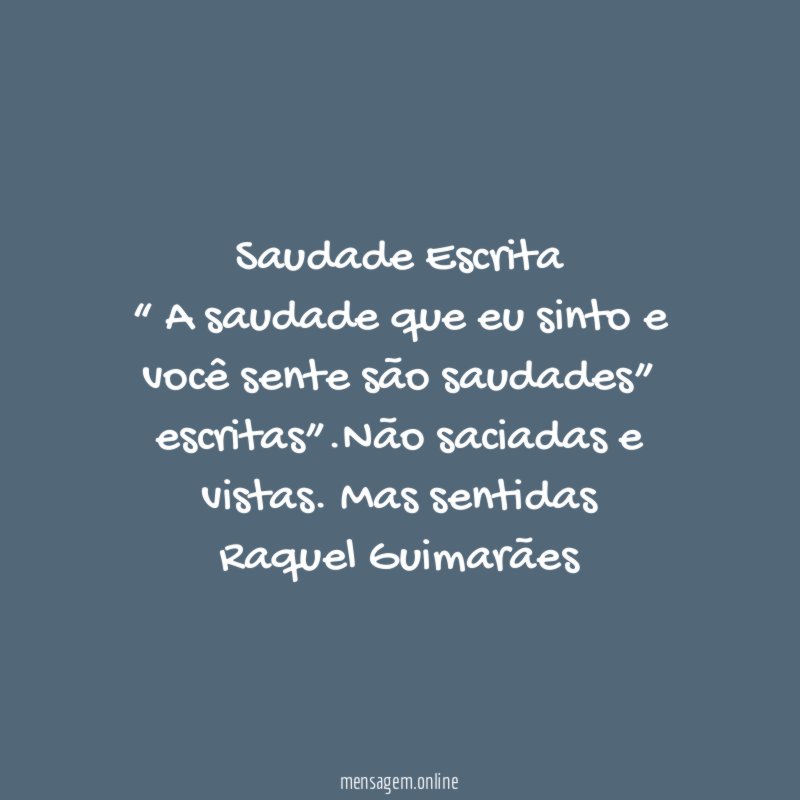 Saudade Escrita