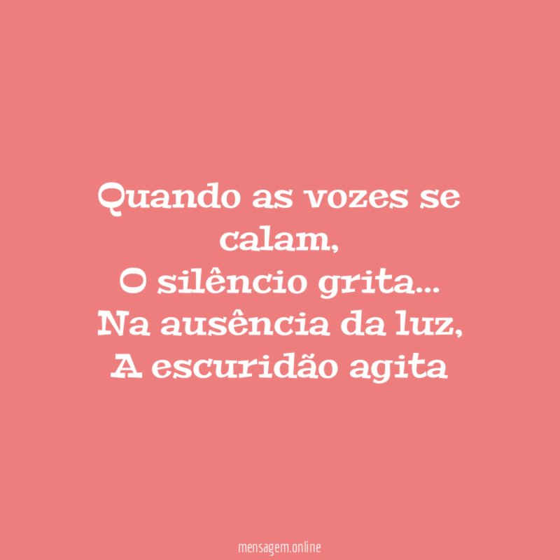 Quando as vozes se calam