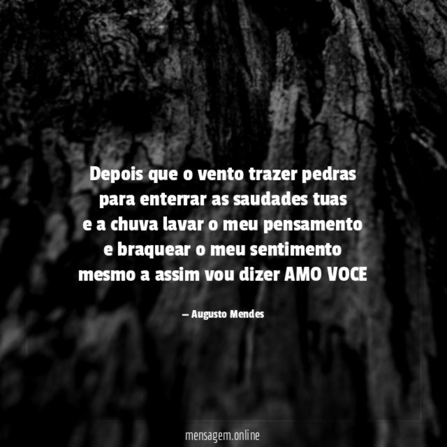 Depois que o vento trazer pedras para enterrar as