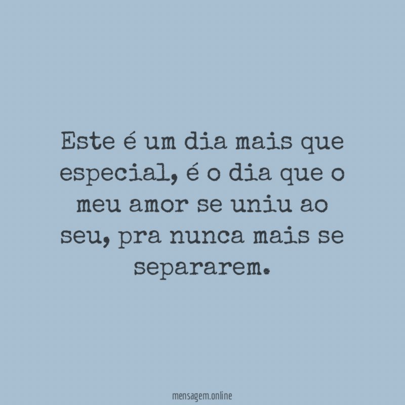 Este é um dia mais que especial