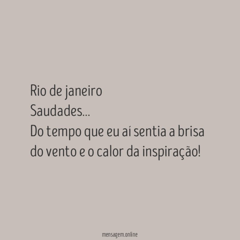 Rio de janeiro Saudades