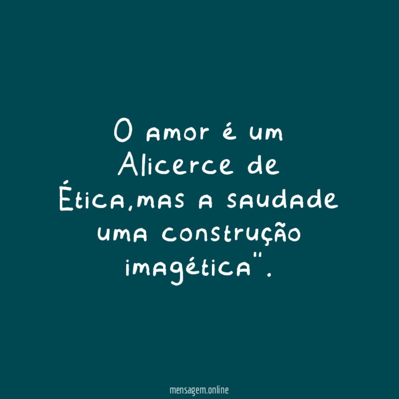 O amor é um Alicerce de Ética