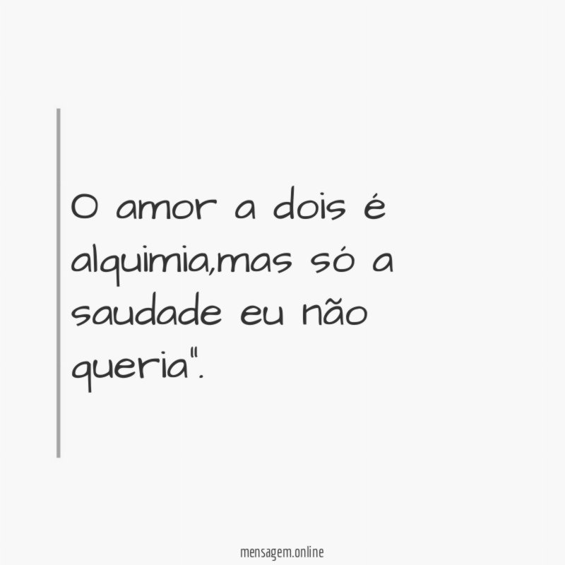 O amor a dois é alquimia