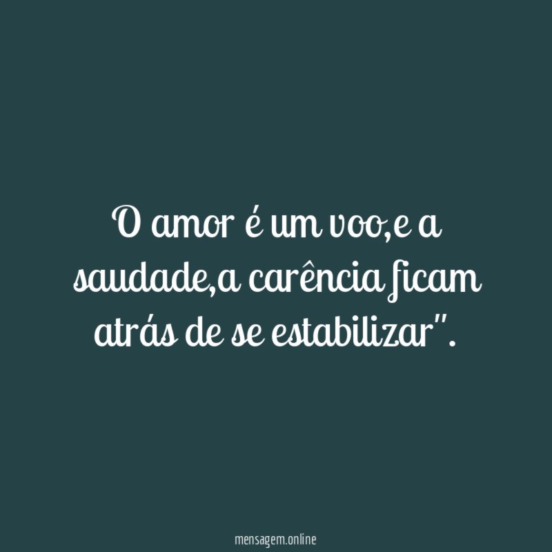 O amor é um voo