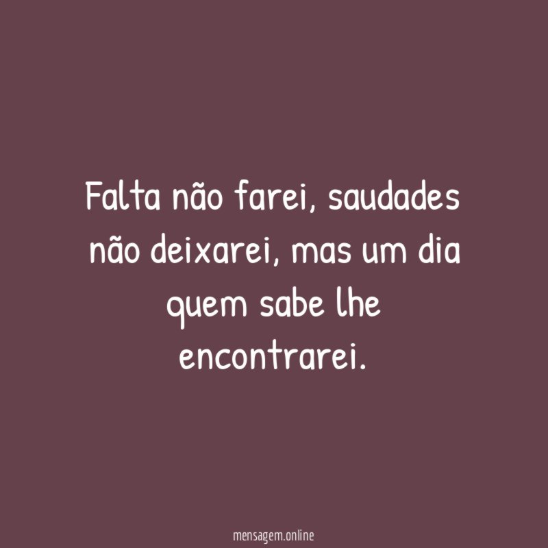 falta não farei