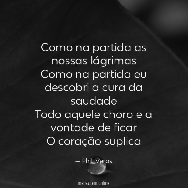 Como na partida as nossas lágrimas Como na partida