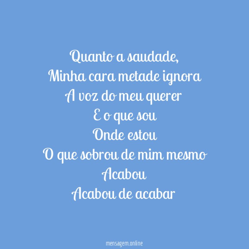 Quanto a saudade