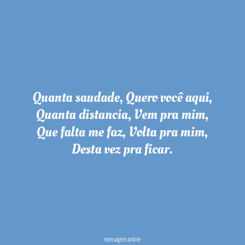Quanta saudade