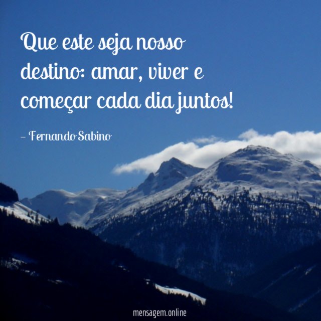 Que este seja nosso destino