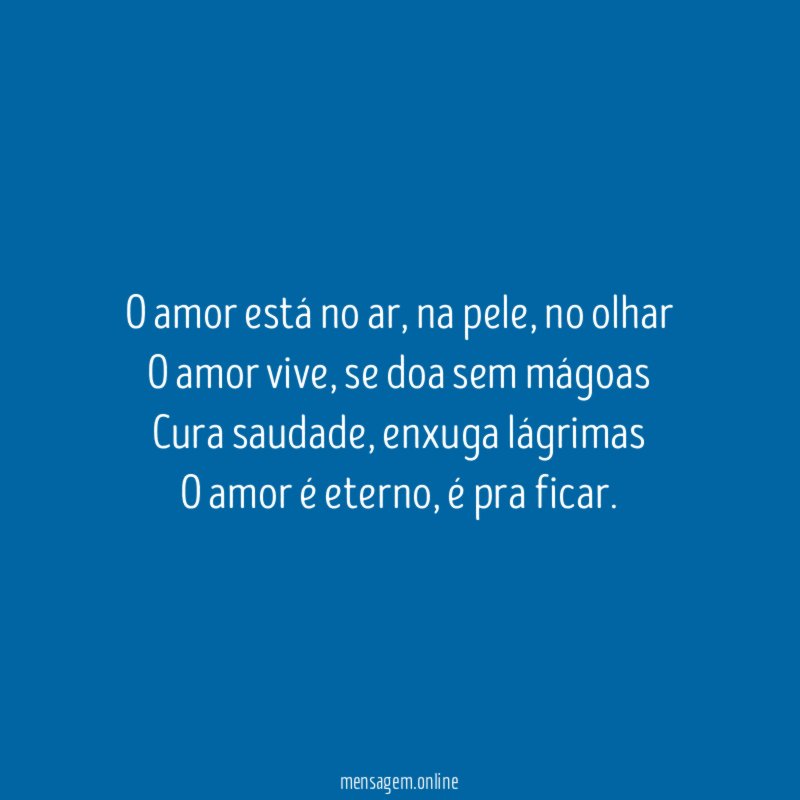 O amor está no ar