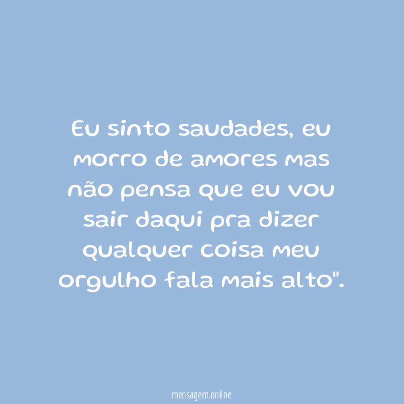 Eu sinto saudades