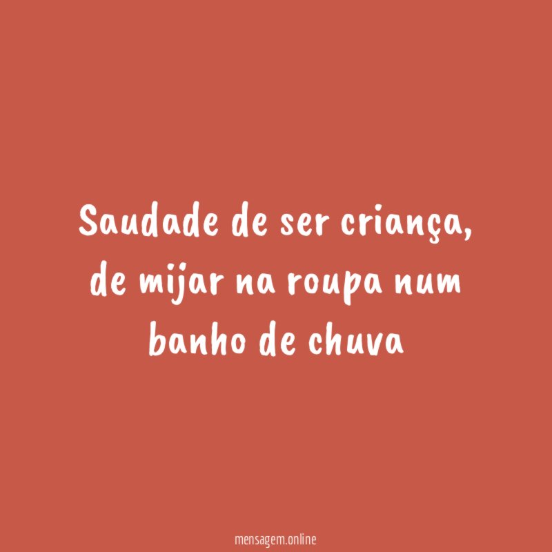 Saudade de ser criança