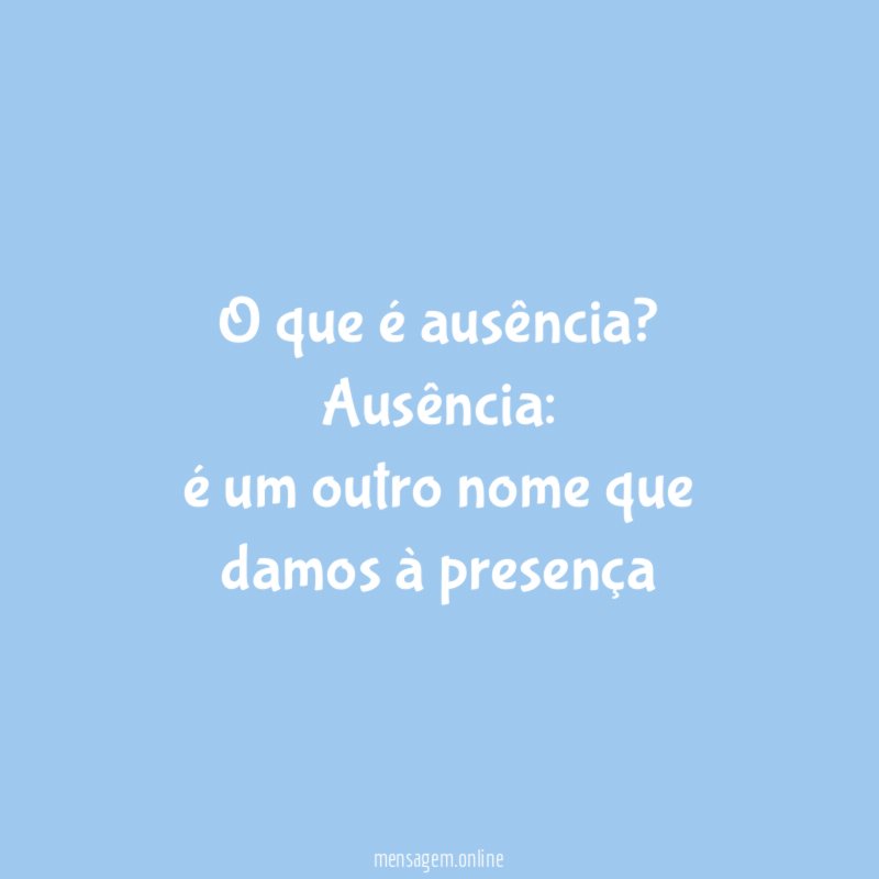 O que é ausência