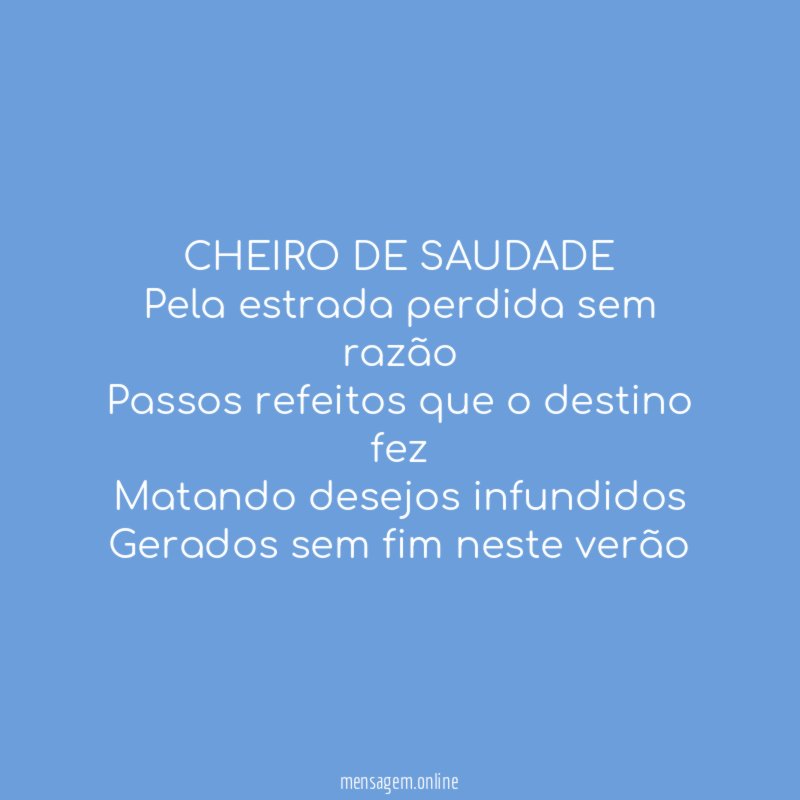 CHEIRO DE SAUDADE
