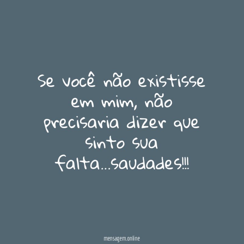 Se você não existisse em mim