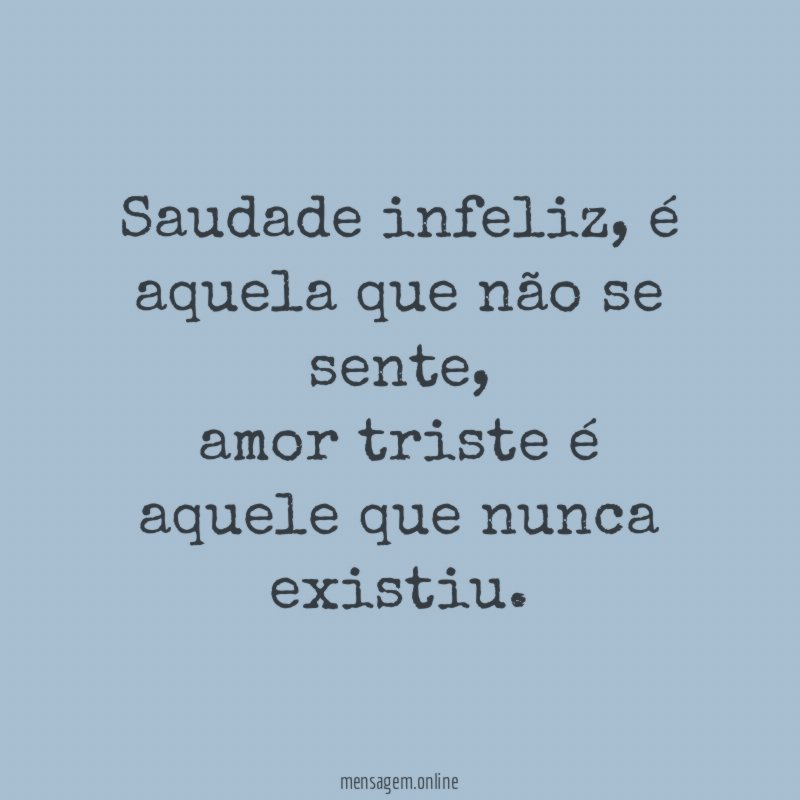 Saudade infeliz