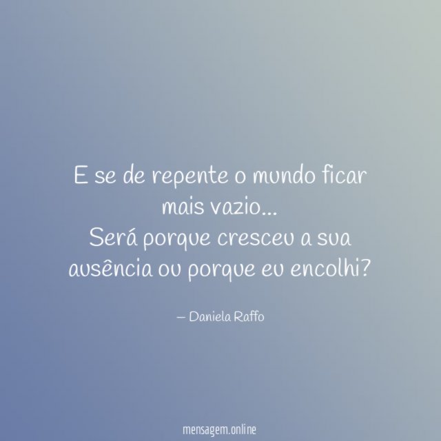 E se de repente o mundo ficar mais vazio