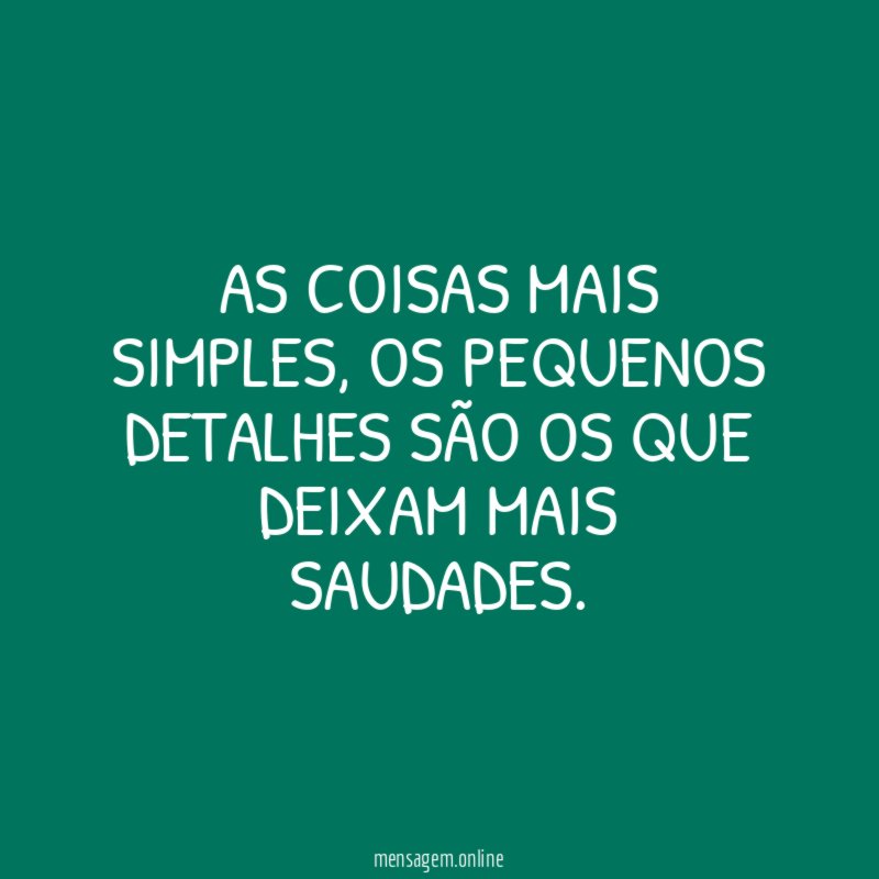 As coisas mais simples