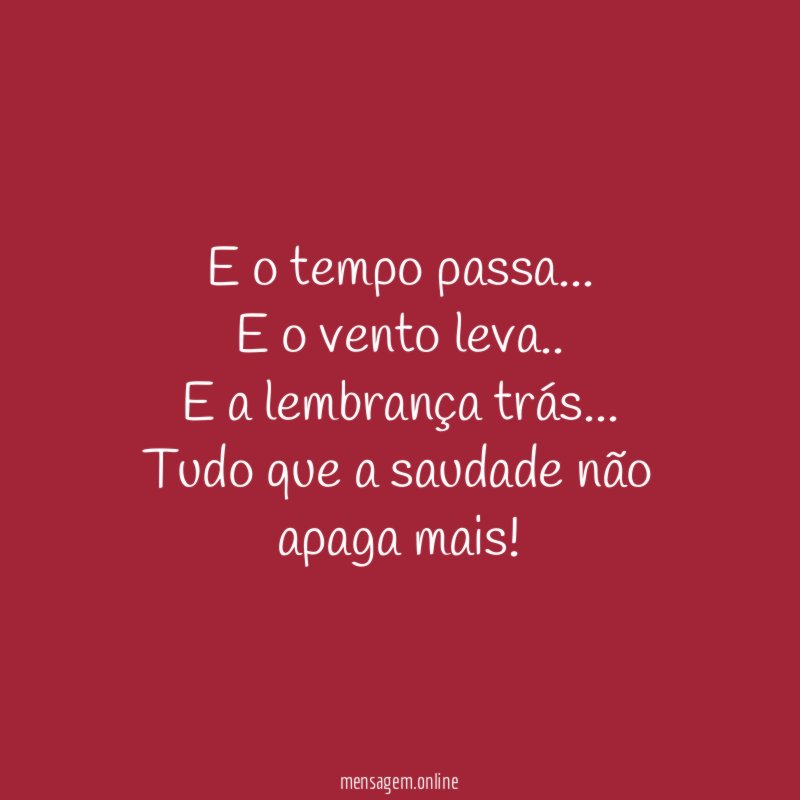 E o tempo passa