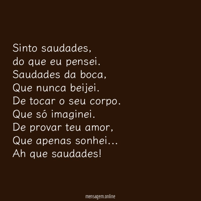 Sinto saudades