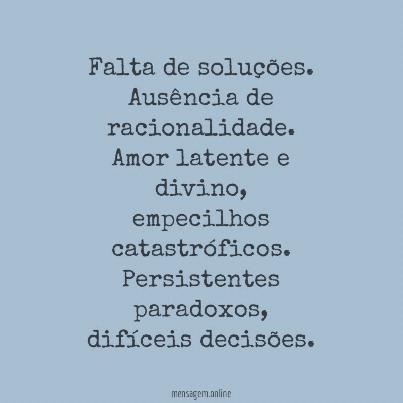 Falta de soluções