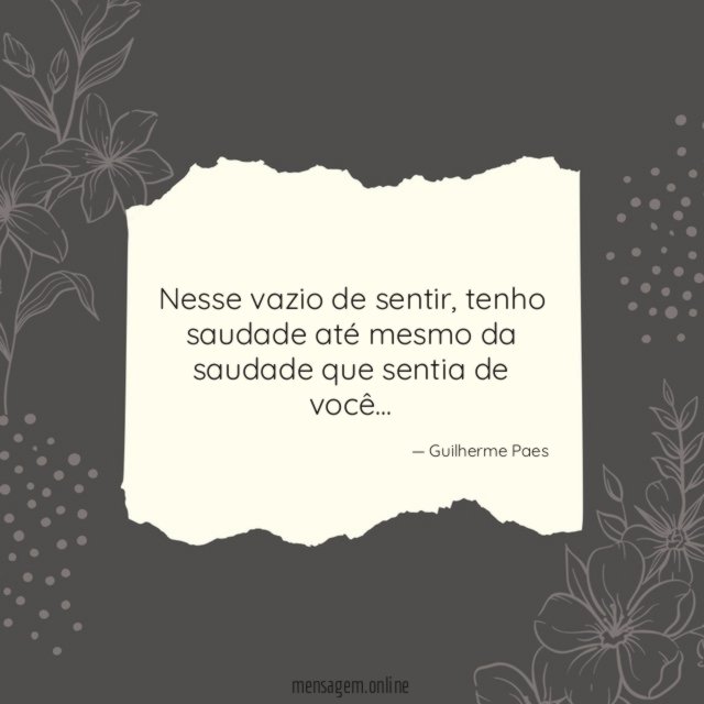 Nesse vazio de sentir