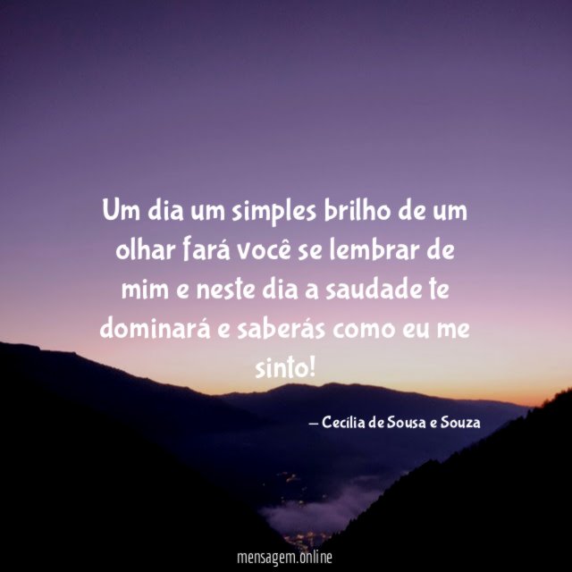 Um dia um simples brilho de um olhar
