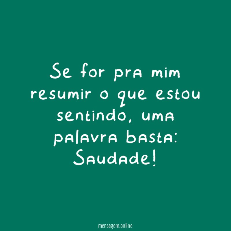 Se for pra mim resumir o que estou sentindo