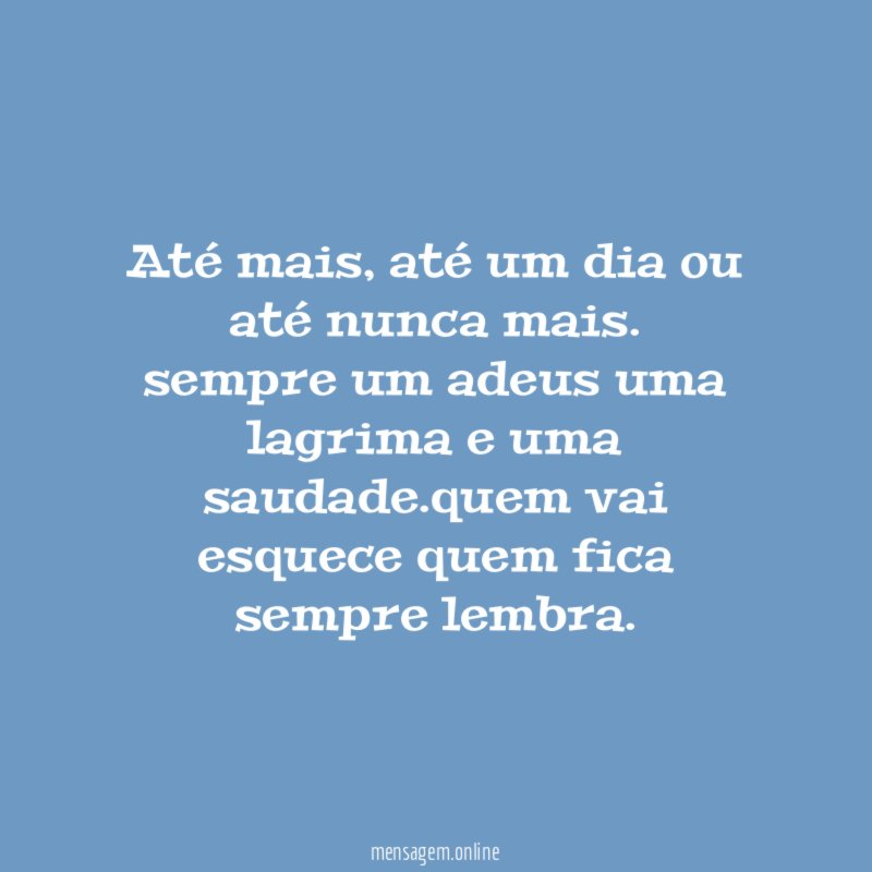Até mais