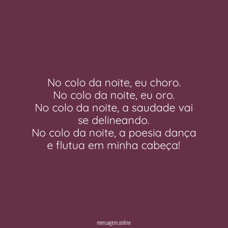 No colo da noite