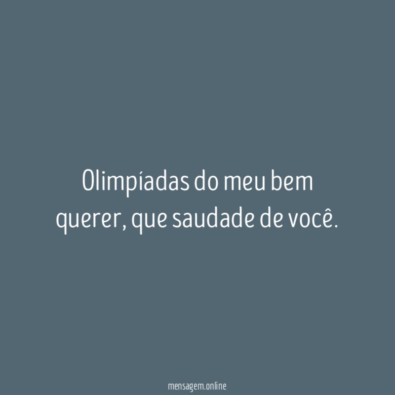 Olimpíadas do meu bem querer
