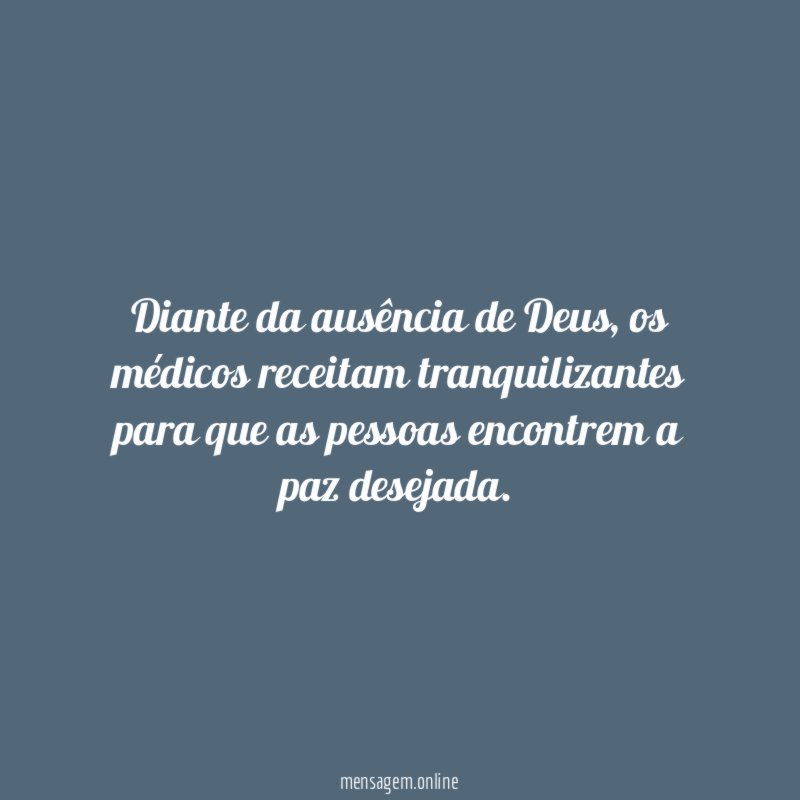 Diante da ausência de Deus