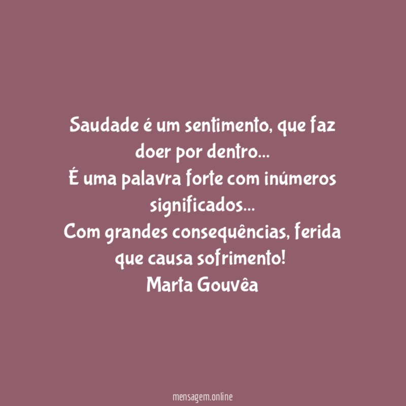 Saudade é um sentimento