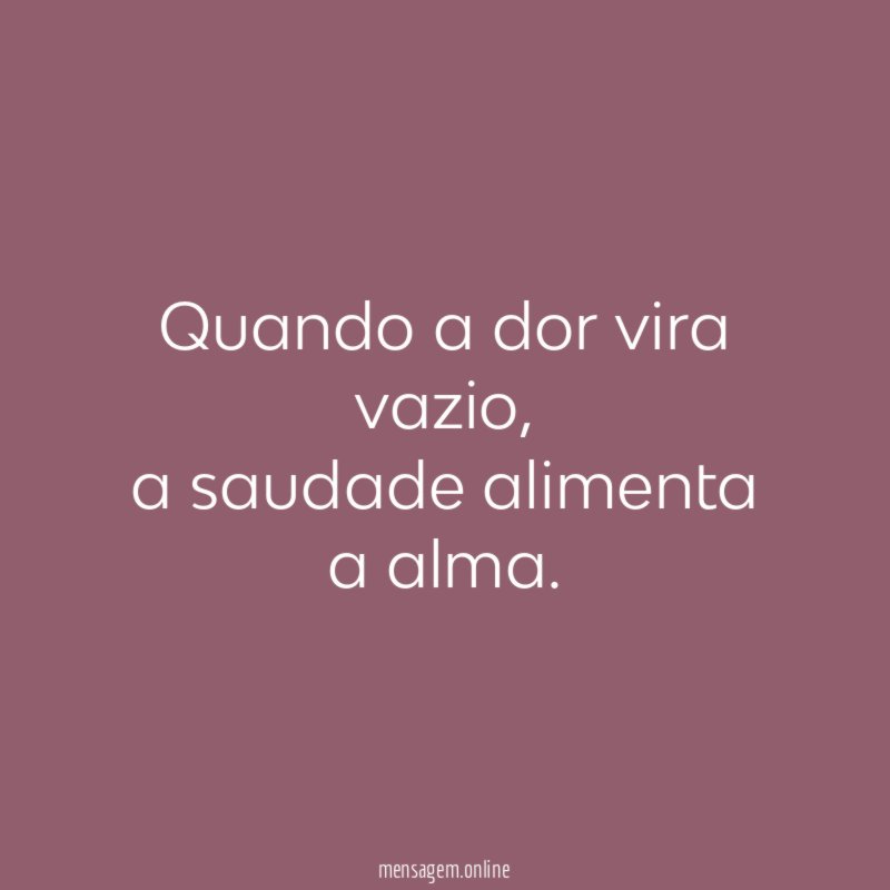 Quando a dor vira vazio